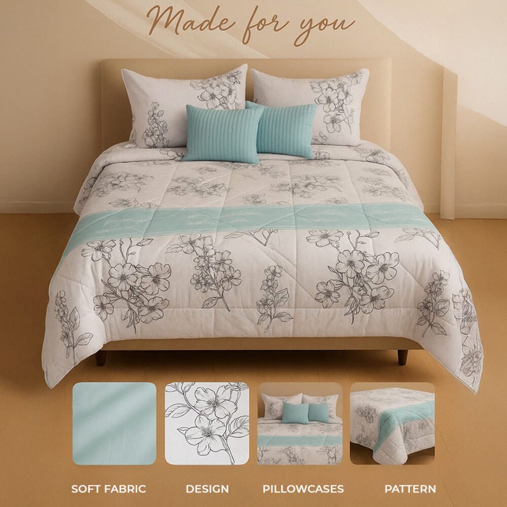 Bed cover with pillow cases