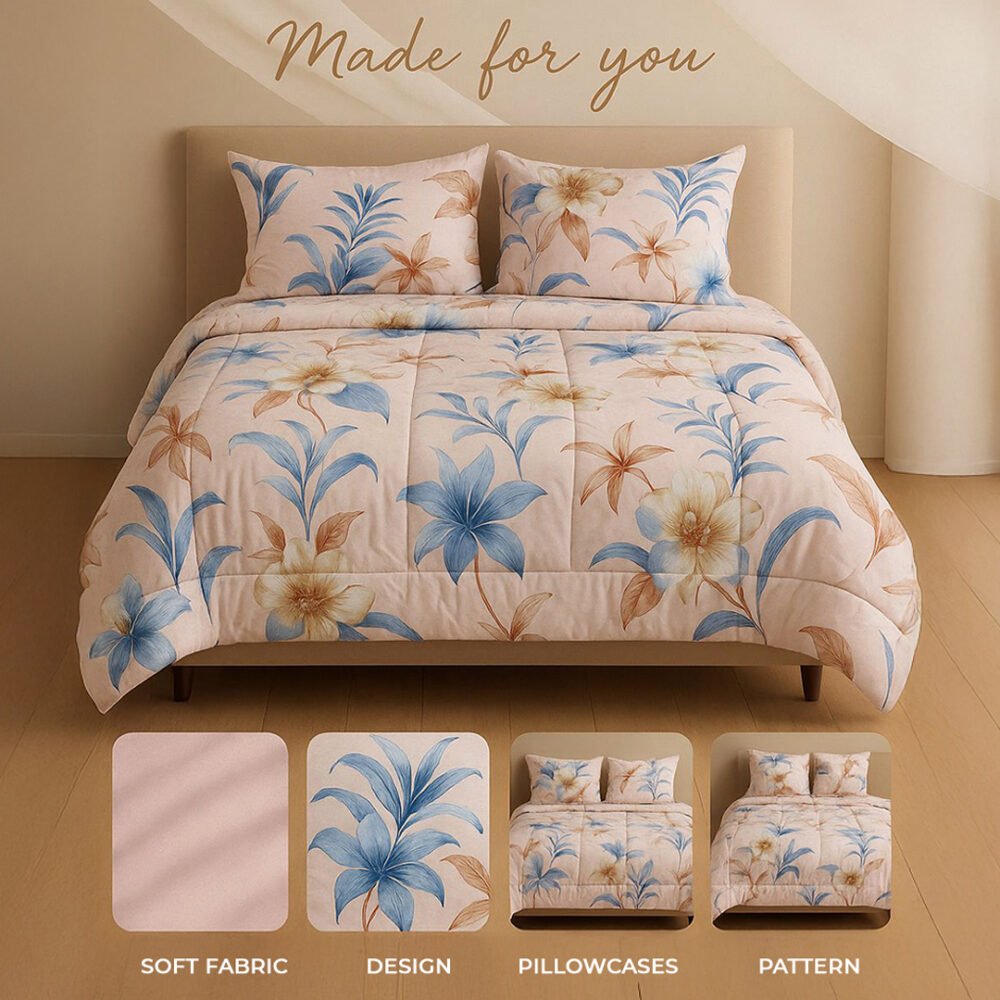 Bed cover with pillow cases