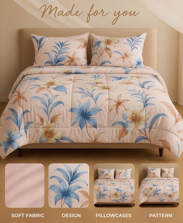 Bed cover with pillow cases