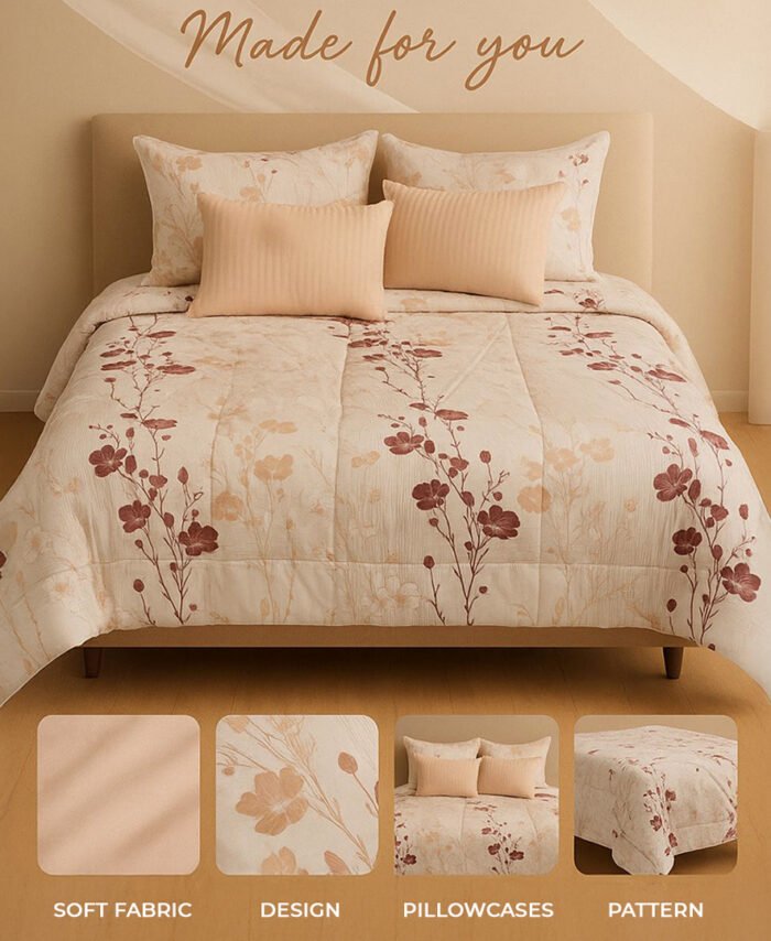 Bed cover with pillow cases